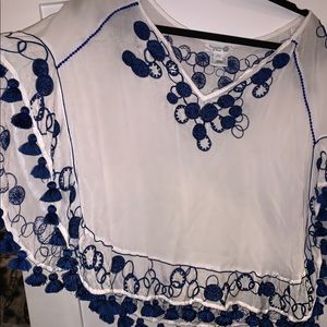Poupette St.Barth flowy top with Pom-Poms